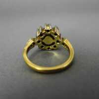 Vintage Damenring in Gold mit Perle und Diamanten