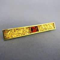 Antike Damen Brosche in Gold mit Citrin Filigranbrosche Handarbeit