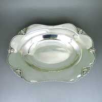 Antique footed silver bowl with twisted rim decor from...