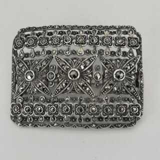 Filigree brooch in silver with marcasites around 1940 from Sweden