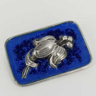Vintage brooch in silver and enamel from the 1960s