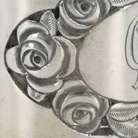 Jugendstil Serviettenring in Silber mit Rosen Dekor