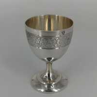 Egg Cup and Spoon in Silver with Minerva Mark around 1900