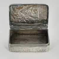 Antique Snuffbox from Russia in Silver with Hunting Scenes