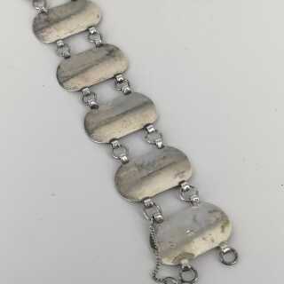 Modernism Silver Link Bracelet with Hammer Decoration