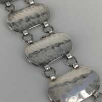 Modernismus Silber Glieder Armband mit Hammerdekor