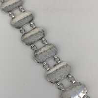 Modernismus Silber Glieder Armband mit Hammerdekor
