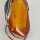 Large Amber Pendant in Abstract Silver Setting