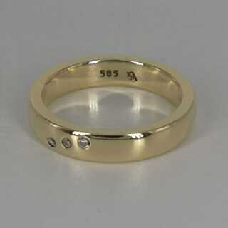 Classic Band or Engagement Ring in Gold and Diamonds
