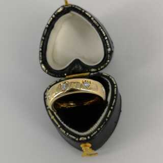 Vintage Goldschmuck für Damen - Annodazumal Antikschmuck: Memoire Ring mit Diamanten