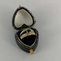 Vintage prachtvoller Gürtelring in Gold mit Saphiren und Diamanten