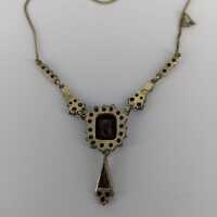 Pretty Necklace in Gold Doublé set with Garnet around 1900