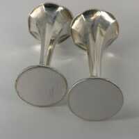 Set of 6 Silver Art Deco Table Vases