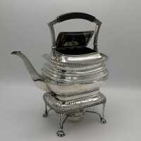 Englische Art-Deco-Schwenkkanne aus Sterling Silber auf...