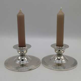 Art Deco Tafelsilber - Annodazumal Antikschmuck: Paar antike Kerzenleuchter in Silber kaufen
