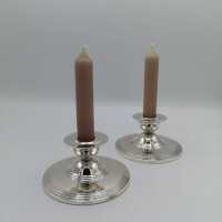 Pair of Art Deco Candlesticks in Silver from Norway