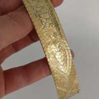 Goldschmuck für Damen - Annodazumal Antikschmuck: Vintage Goldarmband mit reicher Gravur kaufen