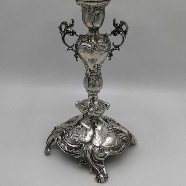 Antiker Tafelaufsatz in 800/- Silber und Glasschale, € 850,00
