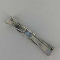 Pretty Art Deco Brooch in Silver with Large Blue Topaz Unique Handcrafted Item