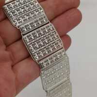 Filigranes breites Armband in Silber um 1940 aus Skandinavien