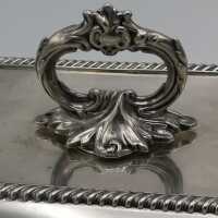 Viktorianische Servier- oder Warmhalteschale in masivem Silber aus 1901