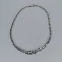 Splendid necklace with meander band pattern in gradient in silver
