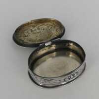 Oval Art Nouveau Pill Box made of solid silver around 1900