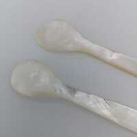 5 antique mother-of-pearl spoons for caviar or egg