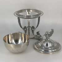 Large 3-Piece Neoclassical Silver Caviar Bowl