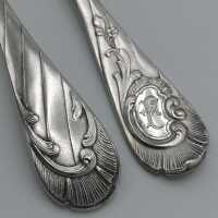Antikes Menübesteck für 12 Personen in Silber im Neo-Rokoko