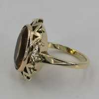 Vintage Damenschmuck in Gold - Annodazumal Antikschmuck: Handgefertigter Ring in Gold mit Citrin kaufen 