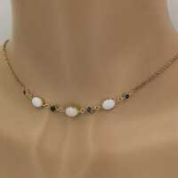Antikschmuck für Damen - Annodazumal Antikschmuck: Vintage Collier in Gold mit Opalen und Saphiren kaufen