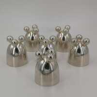 Set of 6 WMF Bauhaus Egg Cups on Ball Feet by Fritz August Breuhaus