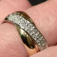 Vintage Trinity Ring in mehrfarbigem Gold mit Diamanten