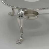 Elegant round rechaud in solid silver