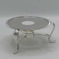 Elegant round rechaud in solid silver