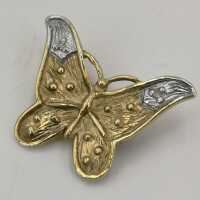 Kleine goldene Schmetterling Brosche mit Diamanten