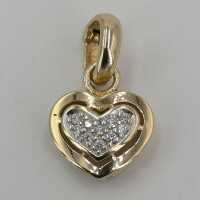 Vintage Goldschmuck für Damen - Annodazumal Antikschmuck: Herzanhänger mit Diamanten kaufen