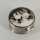 Vintage Pillendose in Silber mit Katzenmotiv in Emaillemalerei