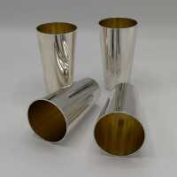 4 Art Deco Drinking Cups in Silver and Gold