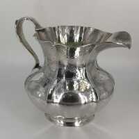 Wine jug with plate in silver from Italy around 1950