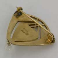 Seltene Jugendstil Brosche in vergoldetem Silber von Heinrich Levinger