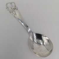Pretty decorated vintage childrens spoon in silver