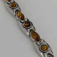 Charming geometric bracelet in silver with amber around 1950