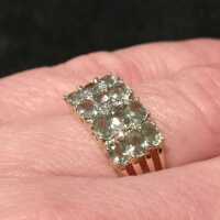 Vintage Goldschmuck für Damen - Annodazumal Antikschmuck: Harem Ring in Gold mit Aventurin und Diamant kaufen