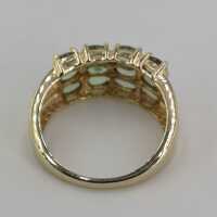Harem Ring in Gold mit Aventurinen und Diamanten