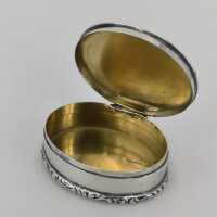 Silver Oval Pill Box from Art Nouveau around 1900