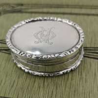 Silver Oval Pill Box from Art Nouveau around 1900
