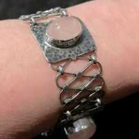 Vintage Silberschmuck für Damen - Annodazumal Antikschmuck: Seltenes Armband in Silber mit Rosenquarz kaufen