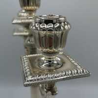 3-flammige Tafelgirandole in Silber im klassizistischen Stil